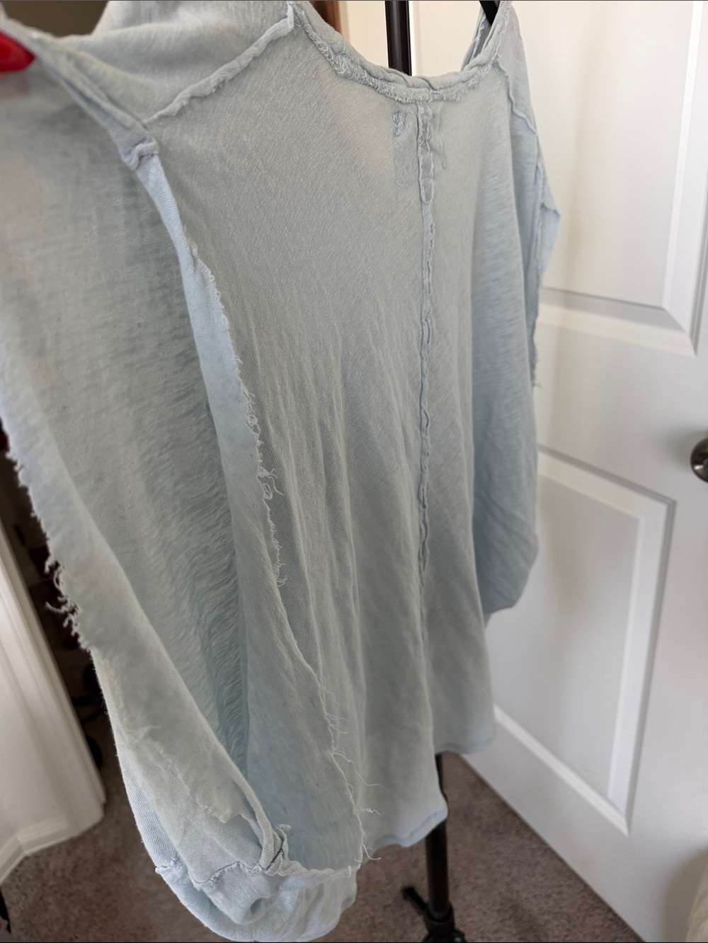 Free People Light Blue Long Sleeve Tee - Picture 3 of 5